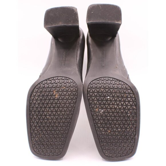 Apostrophe Nina Boots 7M Black Leather Square Toe Side Zip Above Ankle with Box - Picture 5 of 11